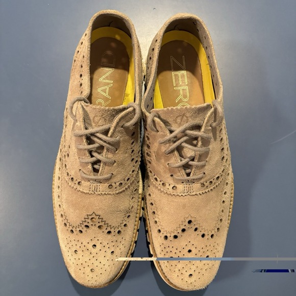 Cole Haan Zerogrand Wingtip Oxford Shoes Beige C12980 Mens Size 8.5 - Picture 4 of 12